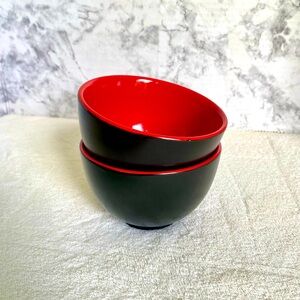 Elegant Black and Red Bowls